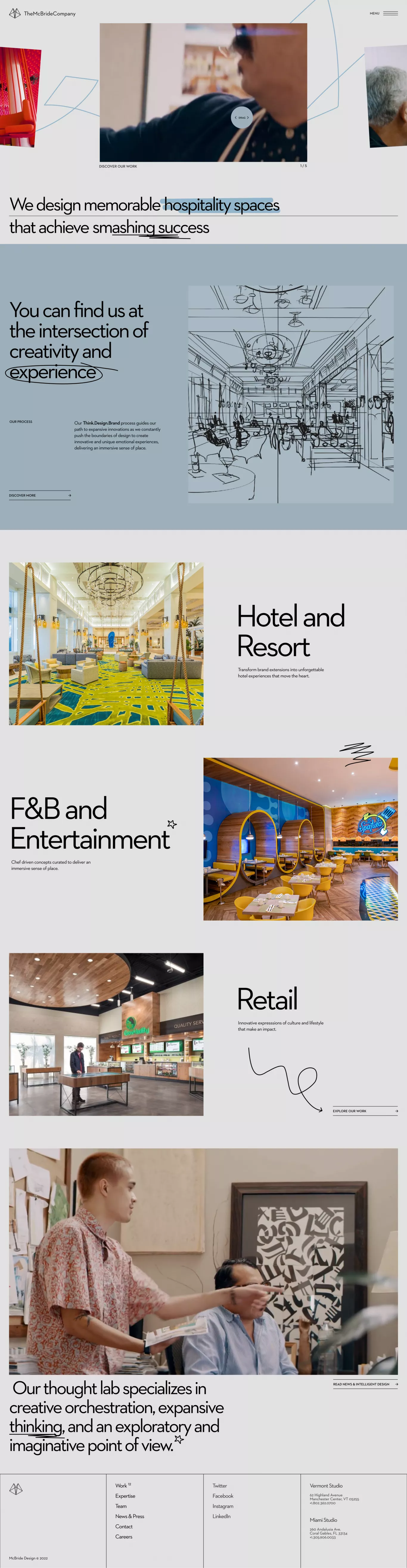 The McBride Company portfolio page screenshot showcasing Design and Architecture design