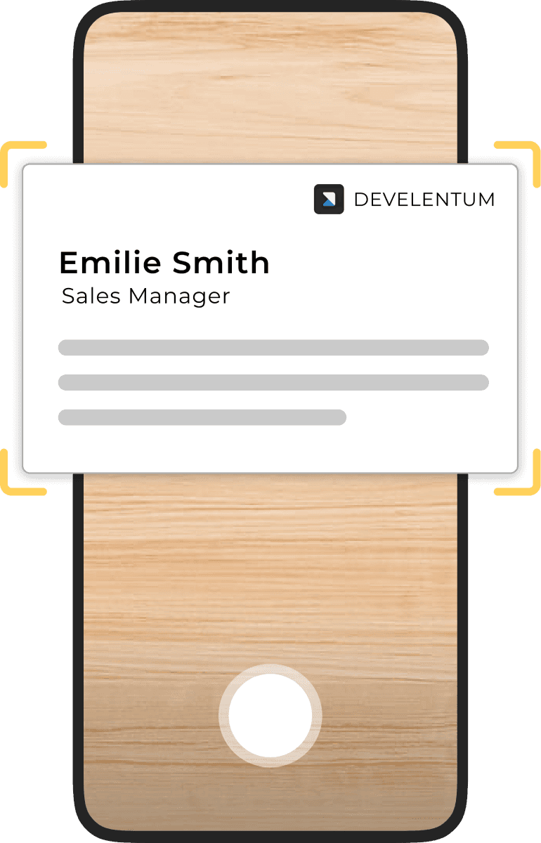 Show casing the paper business card scan feature