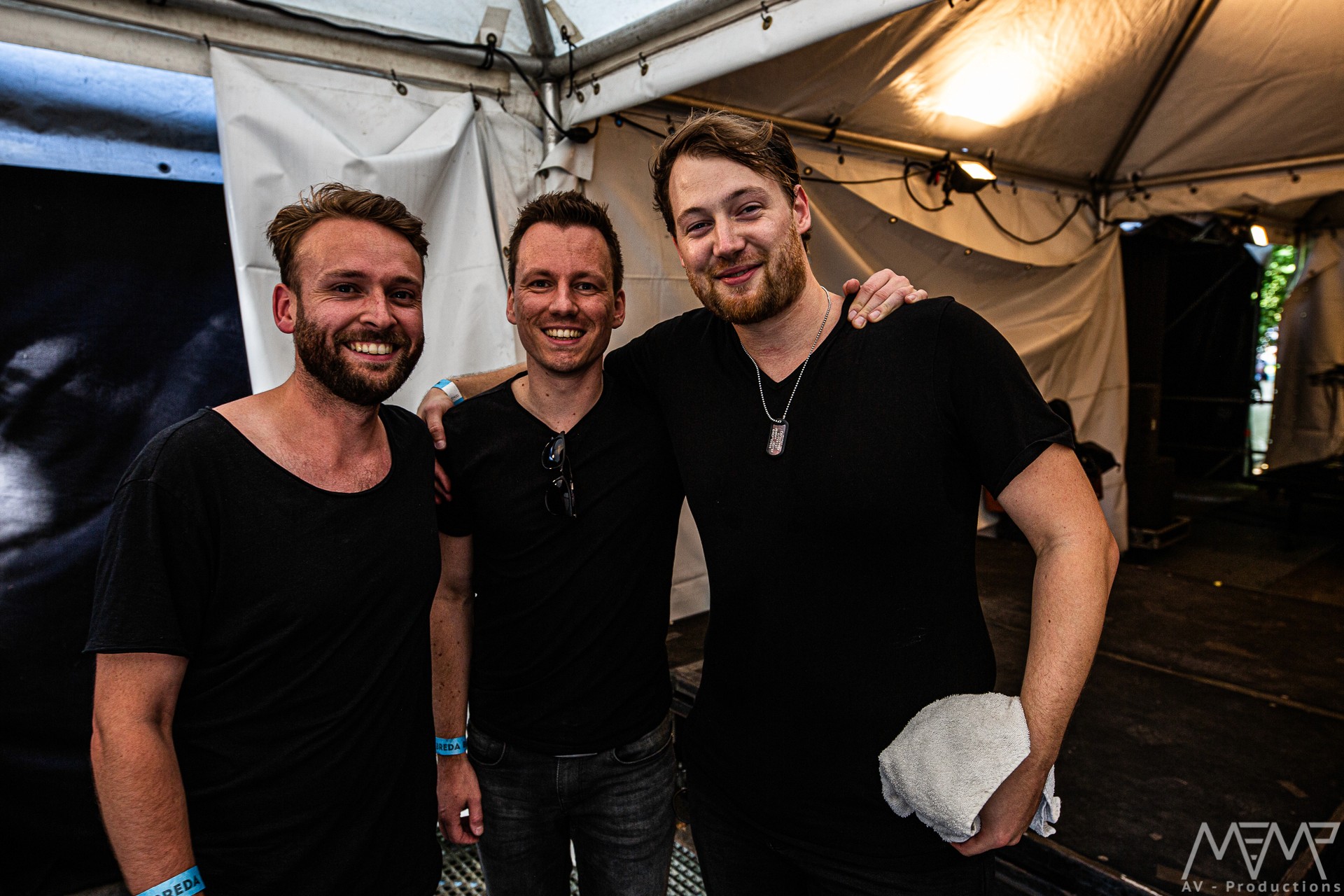 Surreal portrait of man with kaleidoscope effect and neon lighting