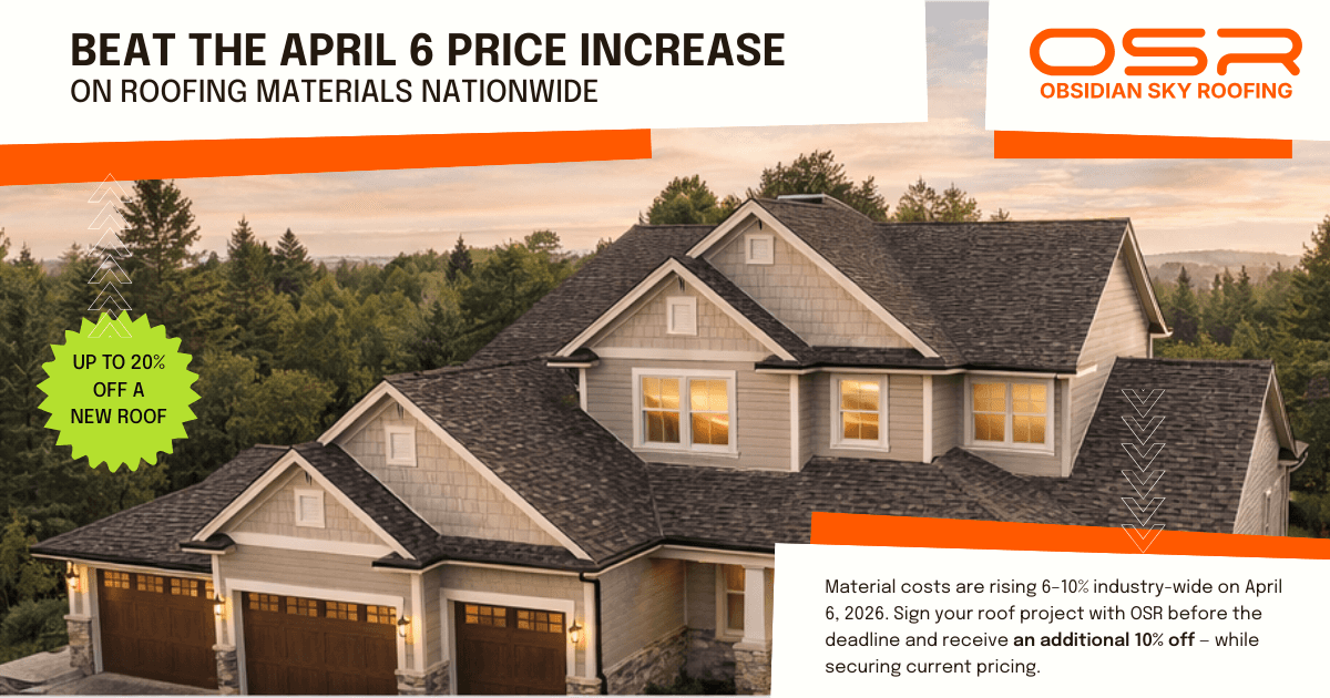 roof replacement project completed by Obsidian Sky Roofing