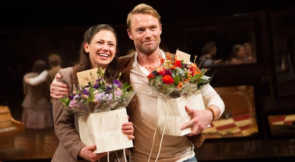 Jill Winternitz and Ronan Keating take their bows at Once. Photo: Dan Wooller