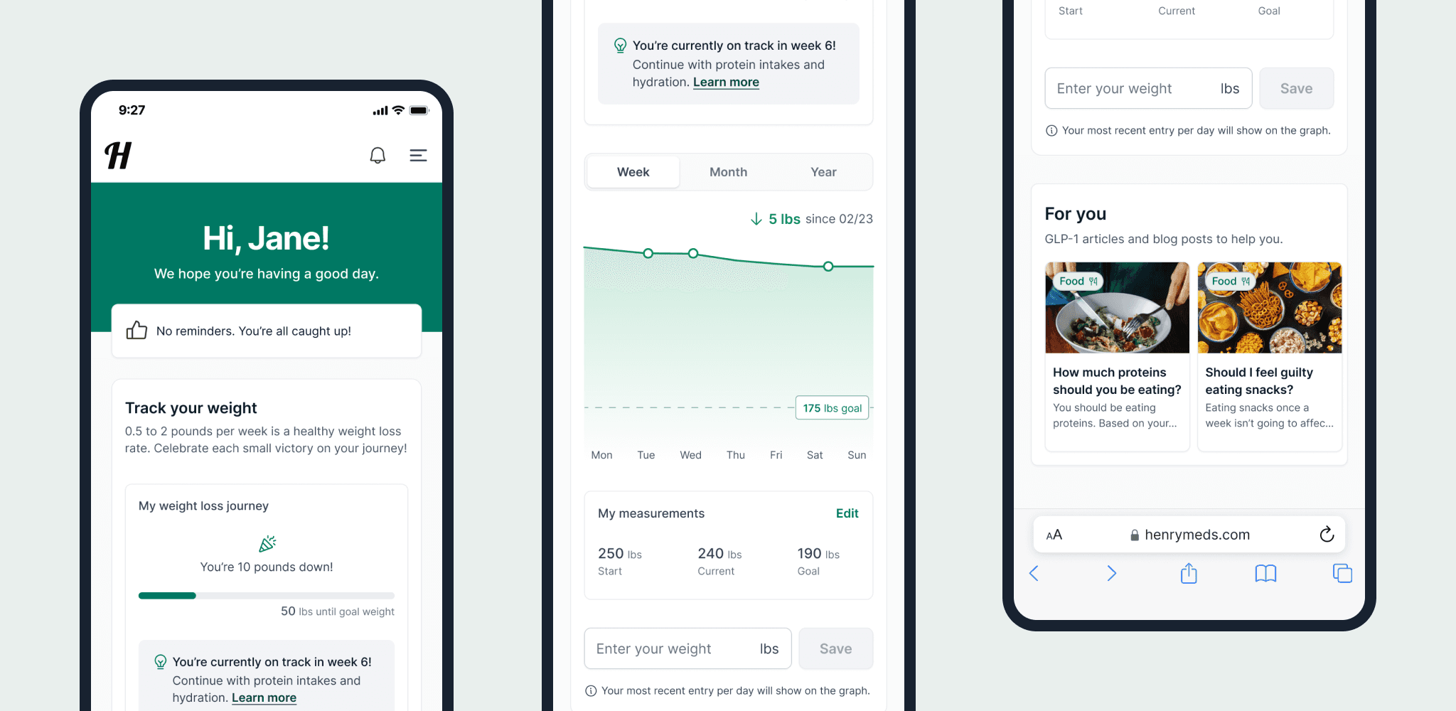 Weight tracker and graph