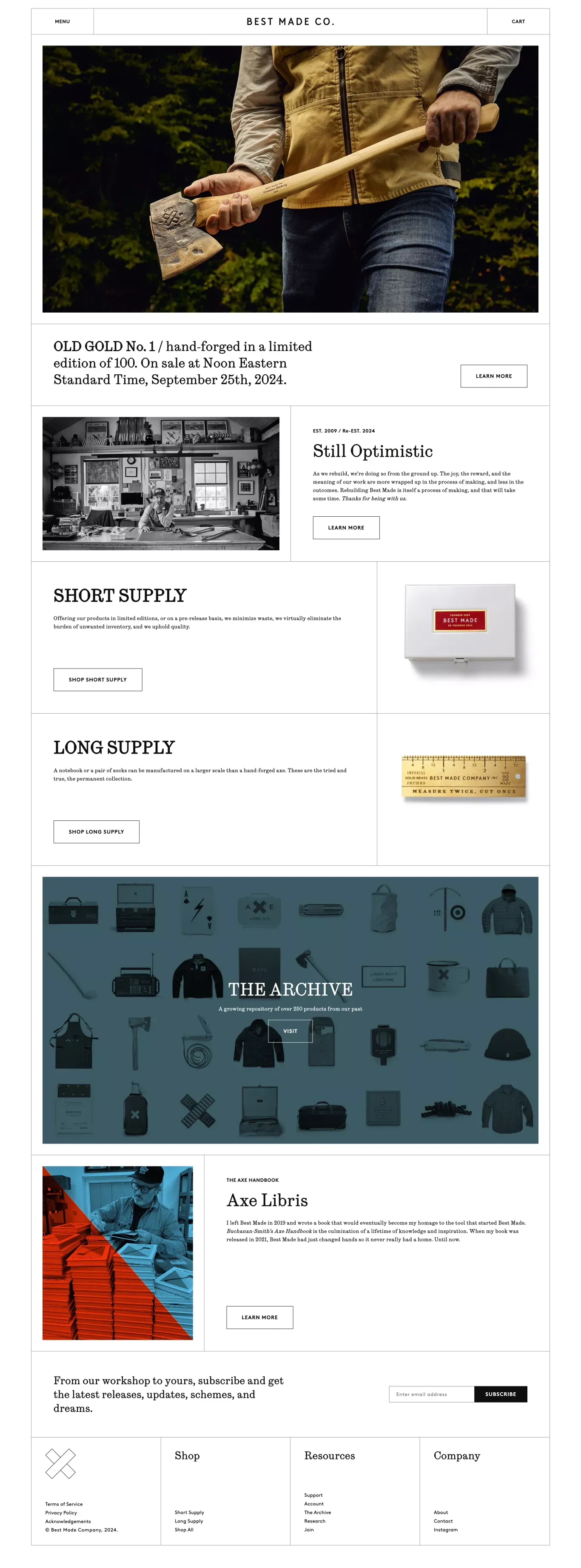 Best Made Co. – Best Made Company portfolio page screenshot showcasing Design and Ecommerce design