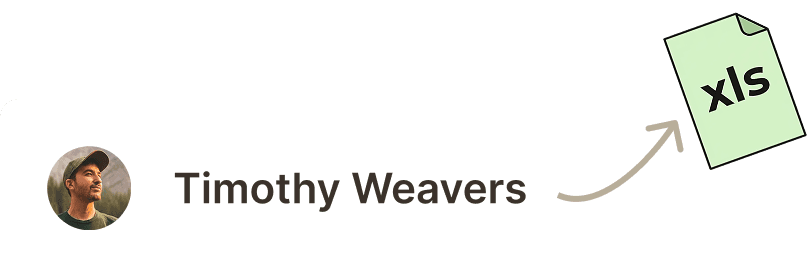 An illustration of a candidate file that gets exported into an xls file