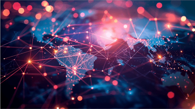 3d abstract connection of the world