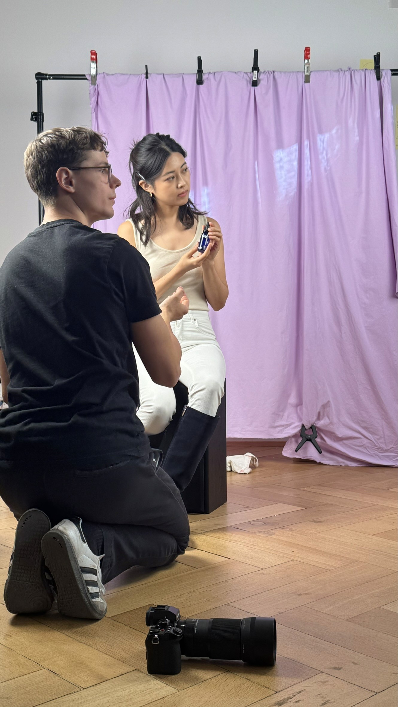 A river flows through a deep canyon at dusk