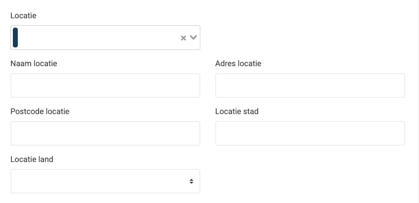Formulier voor het toevoegen van een nieuwe locatie