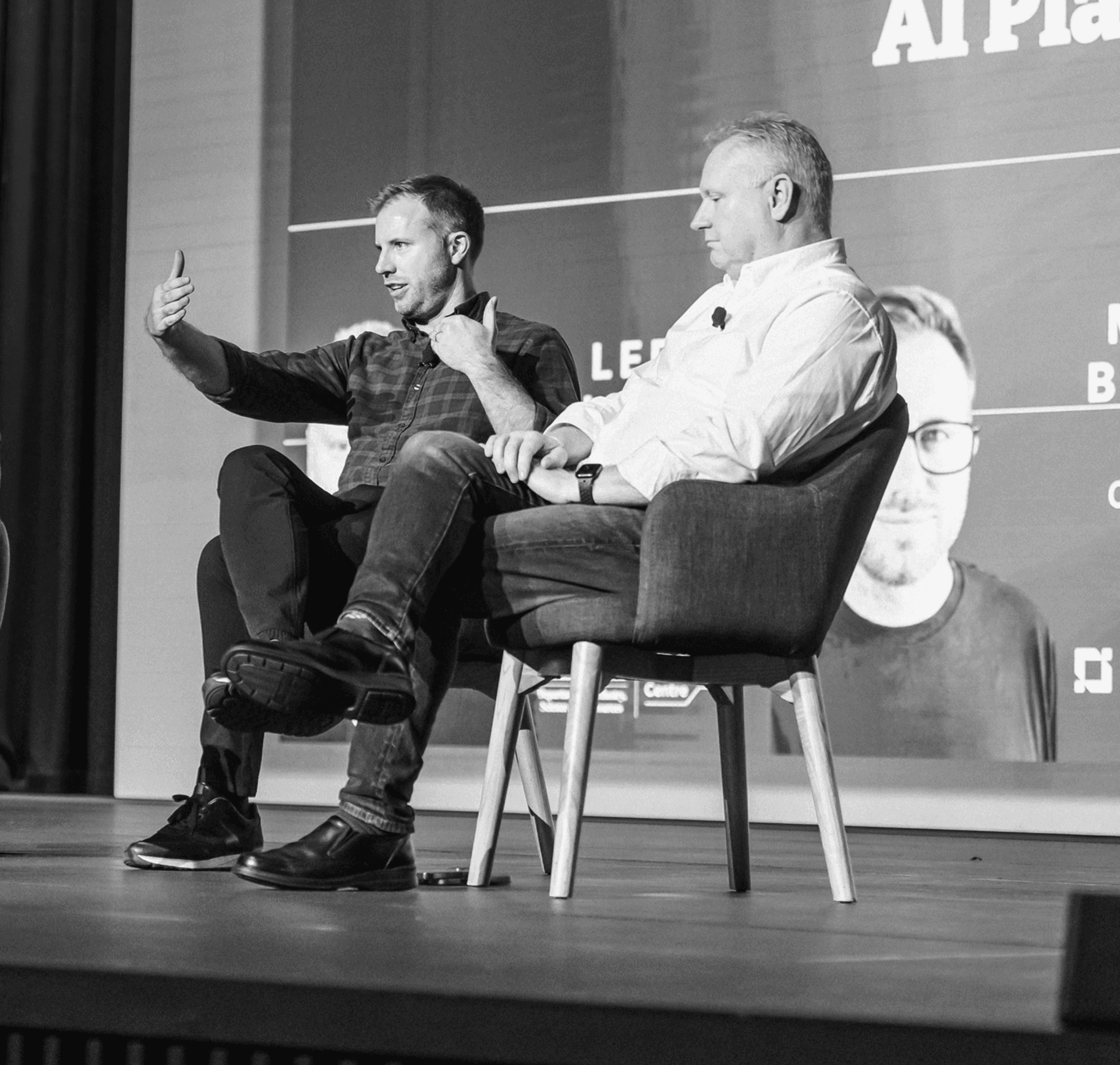 Founder Mark Boehm speaking about AI on a panel