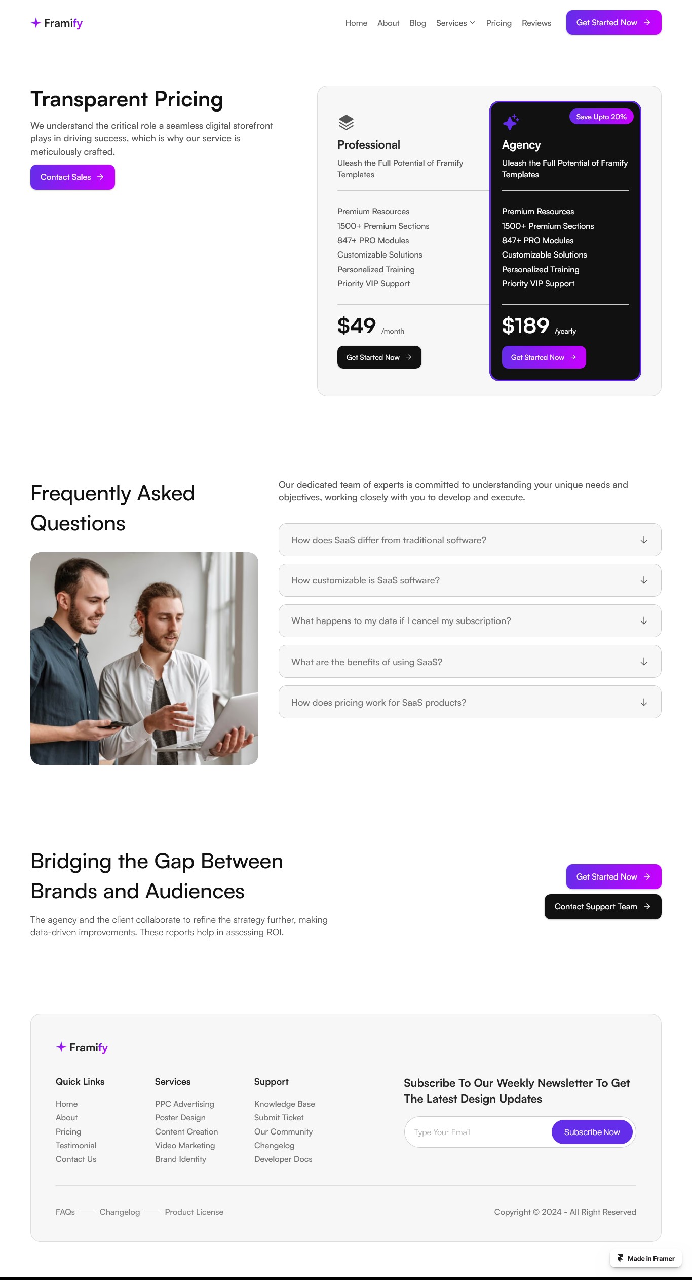 Framer Pricing Page v8