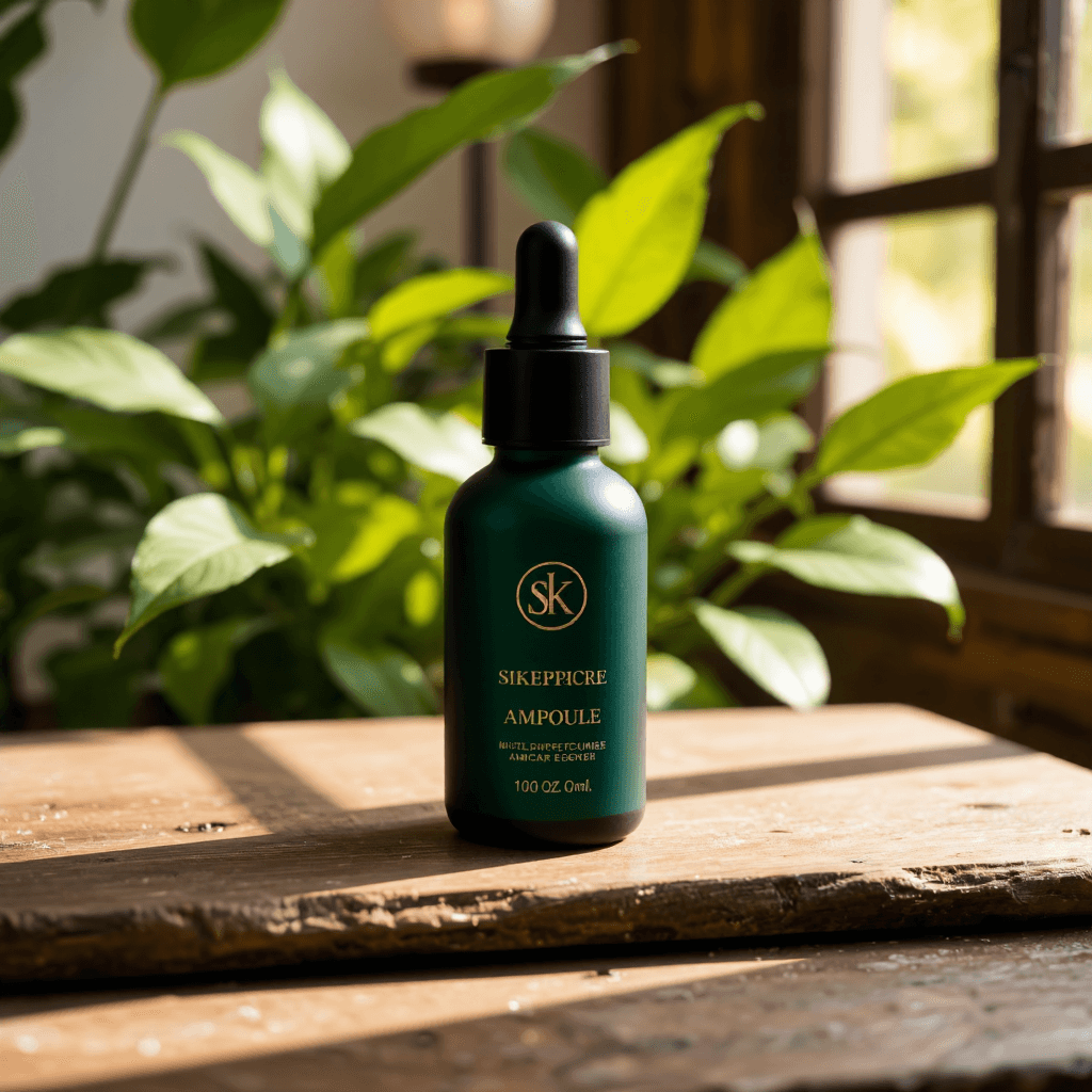 product photography of a bottle of skincare ampoule