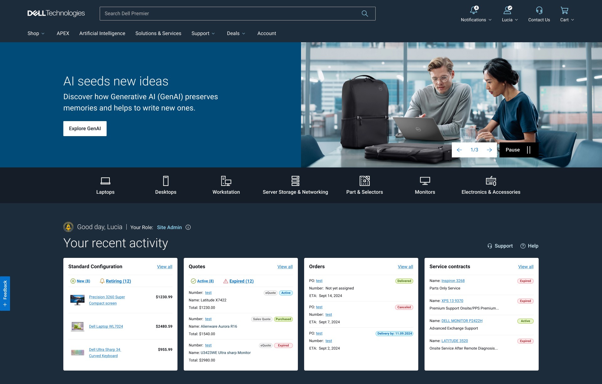 An image of Dreelio's dashboard