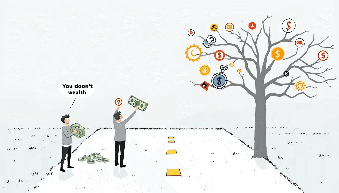 A cautionary image depicting the risks associated with receiving a financial windfall.