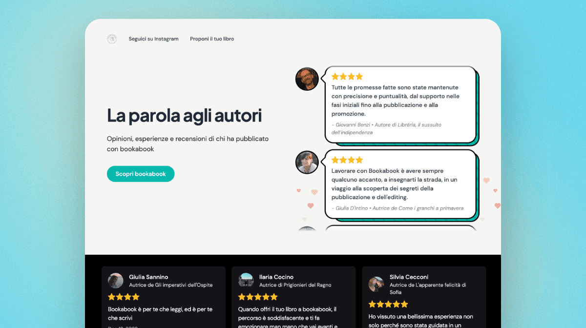 Bookabook testimonials page