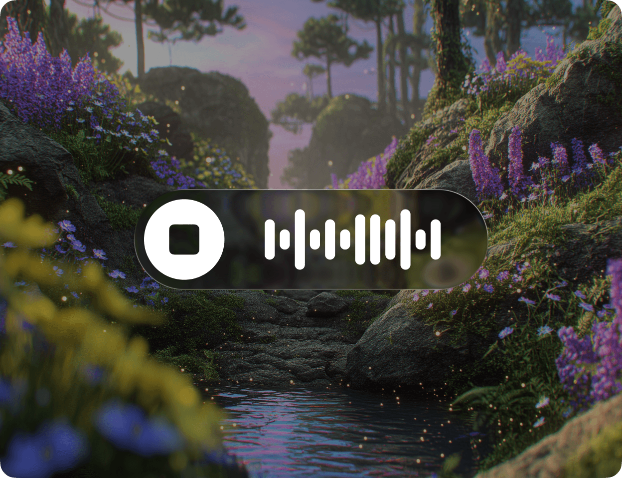 Promptshot voice input in action: a recording pill with stop button and live audio waveform, powered by OpenAI Whisper
