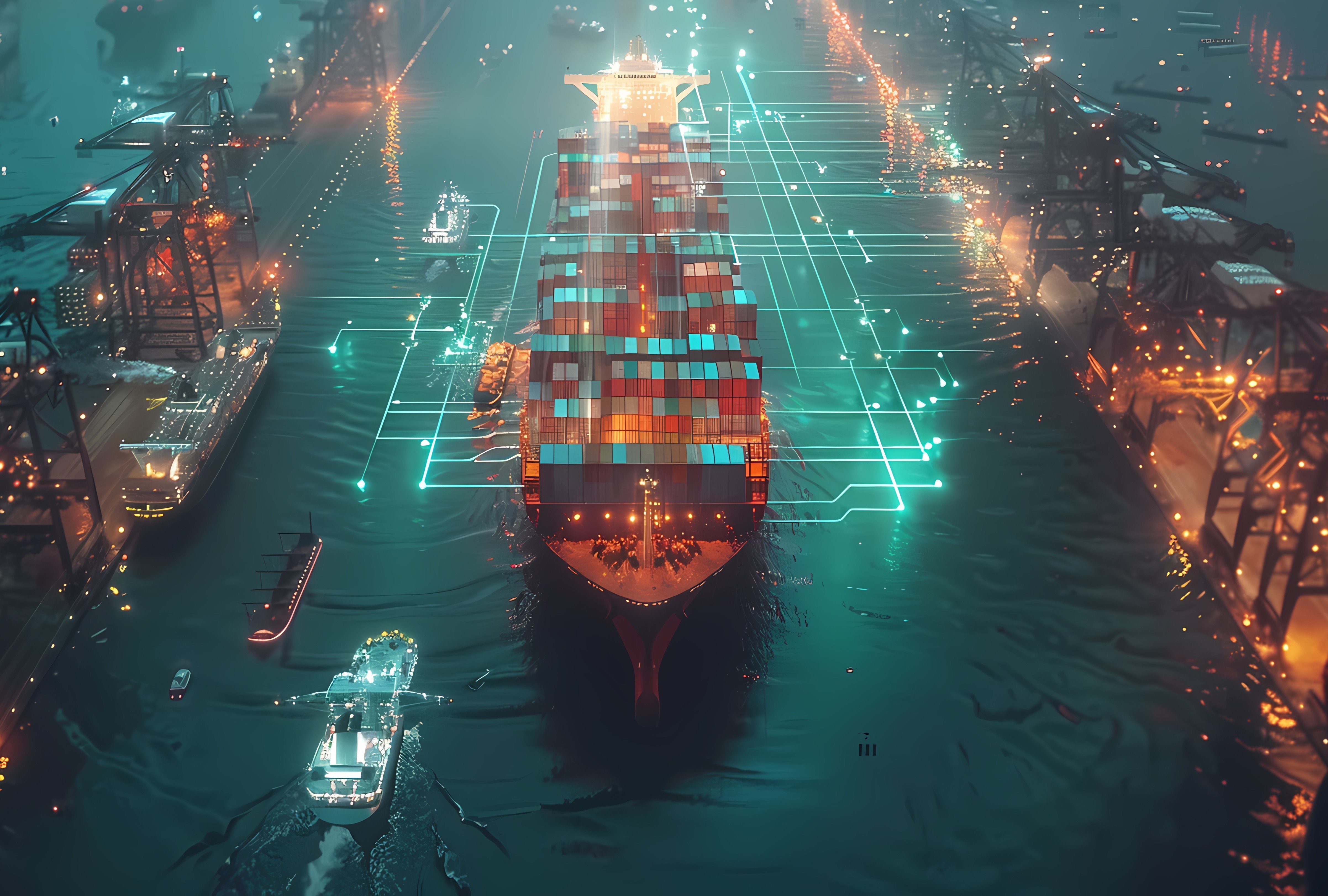 A man stands while two people sit at a table in an office setting, smiling and engaged in conversation. The mood is friendly and collaborative.