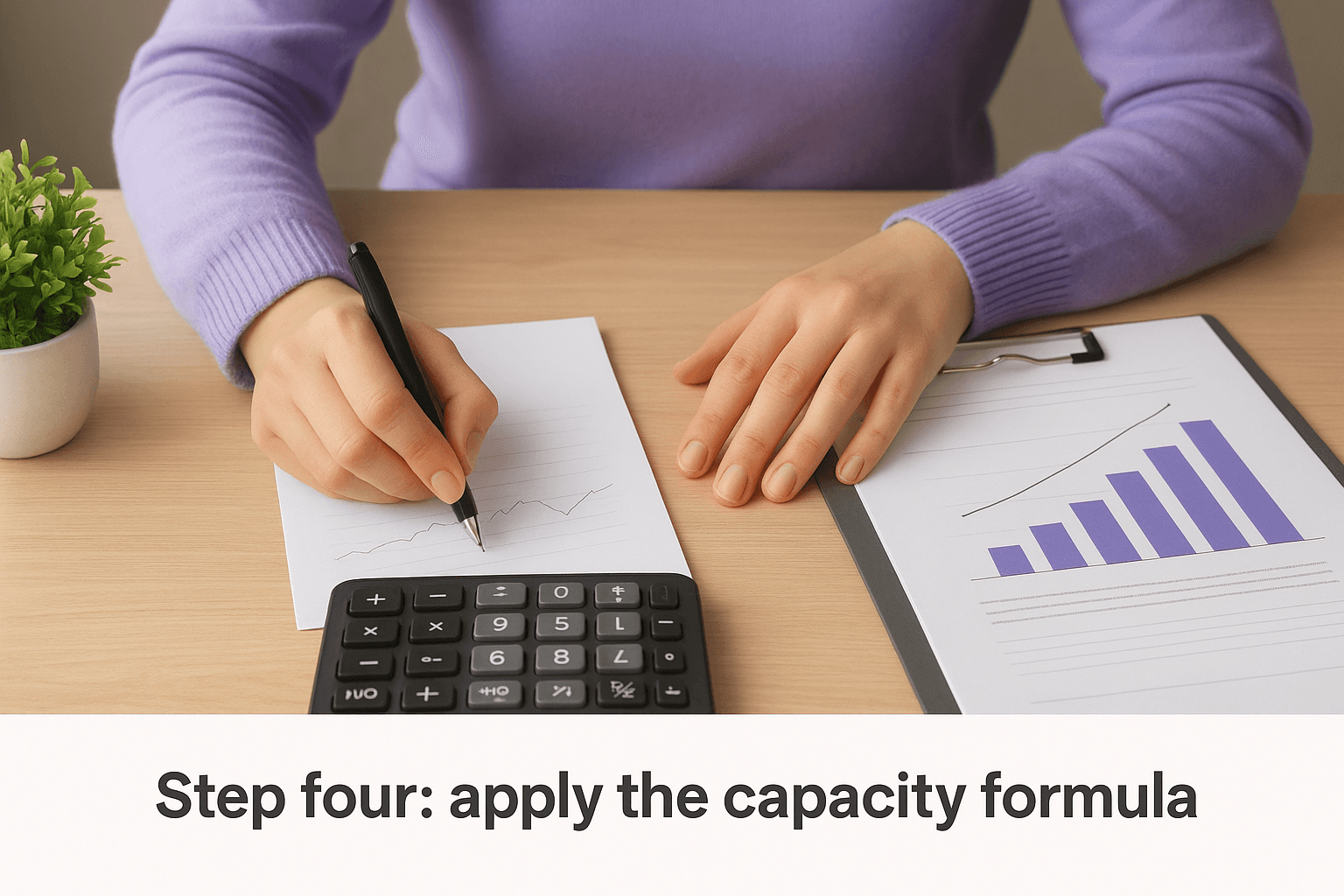 Step four: apply the capacity formula