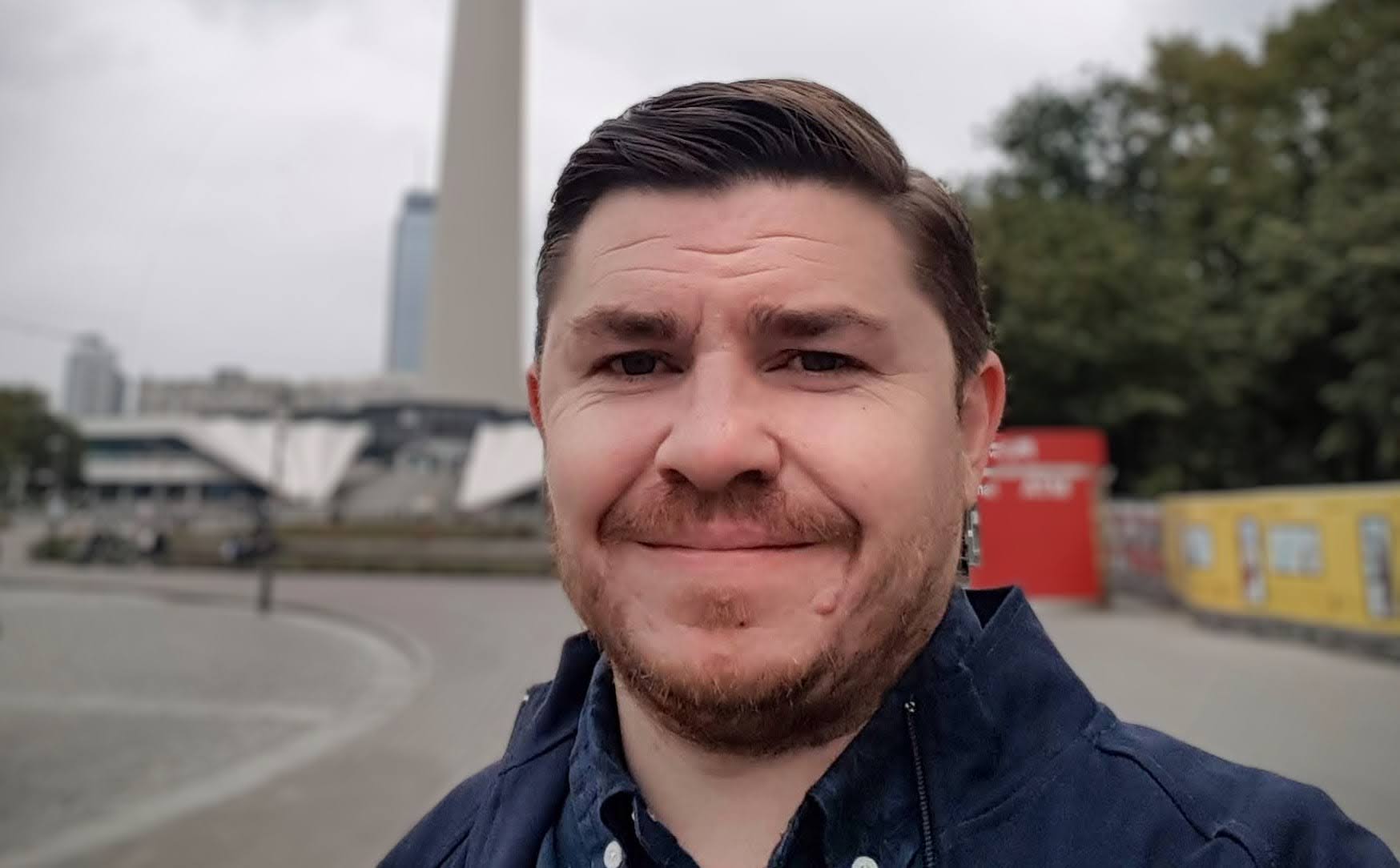 a person wearing a baseball cap