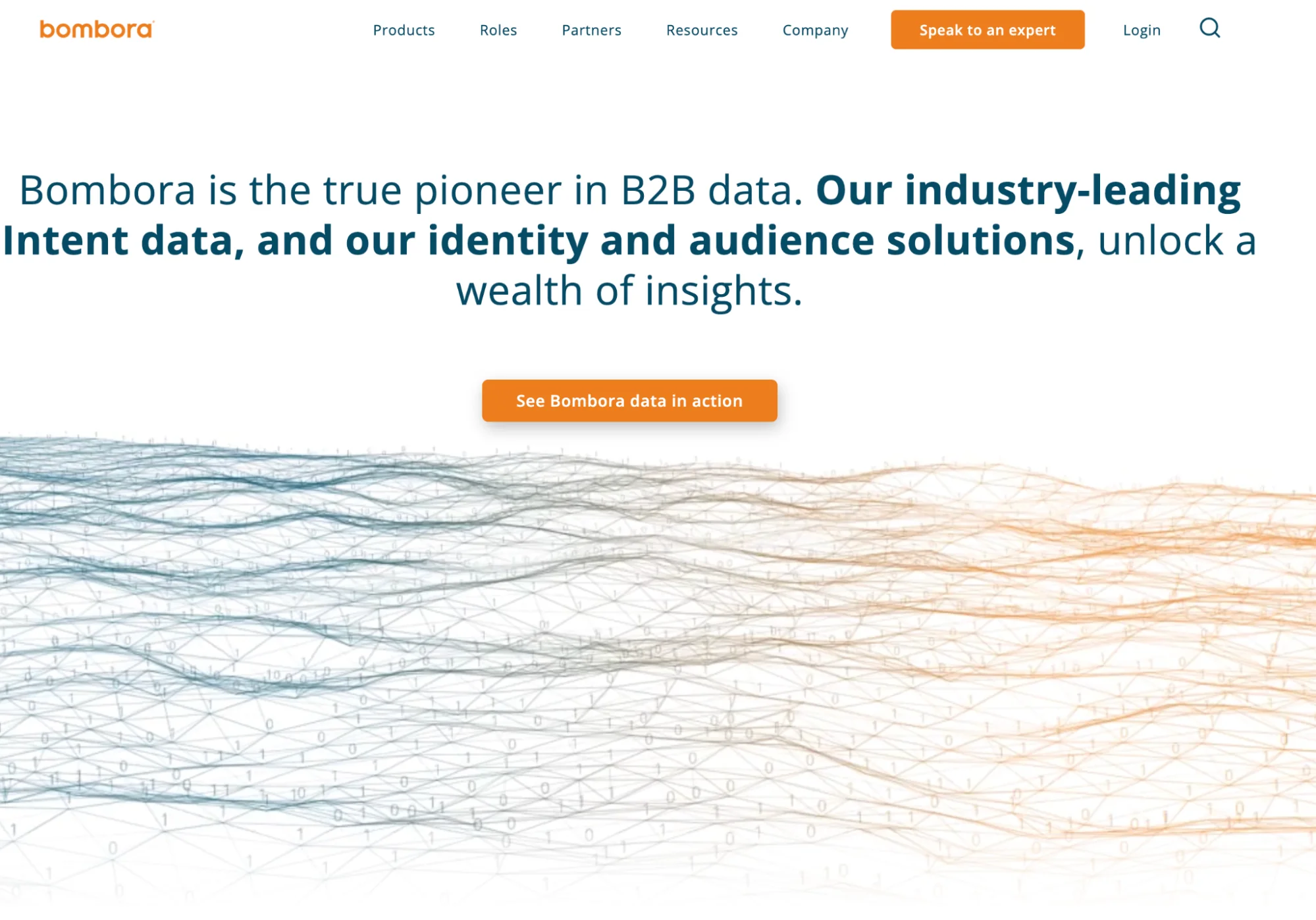Bombora homepage: B2B intent data provider