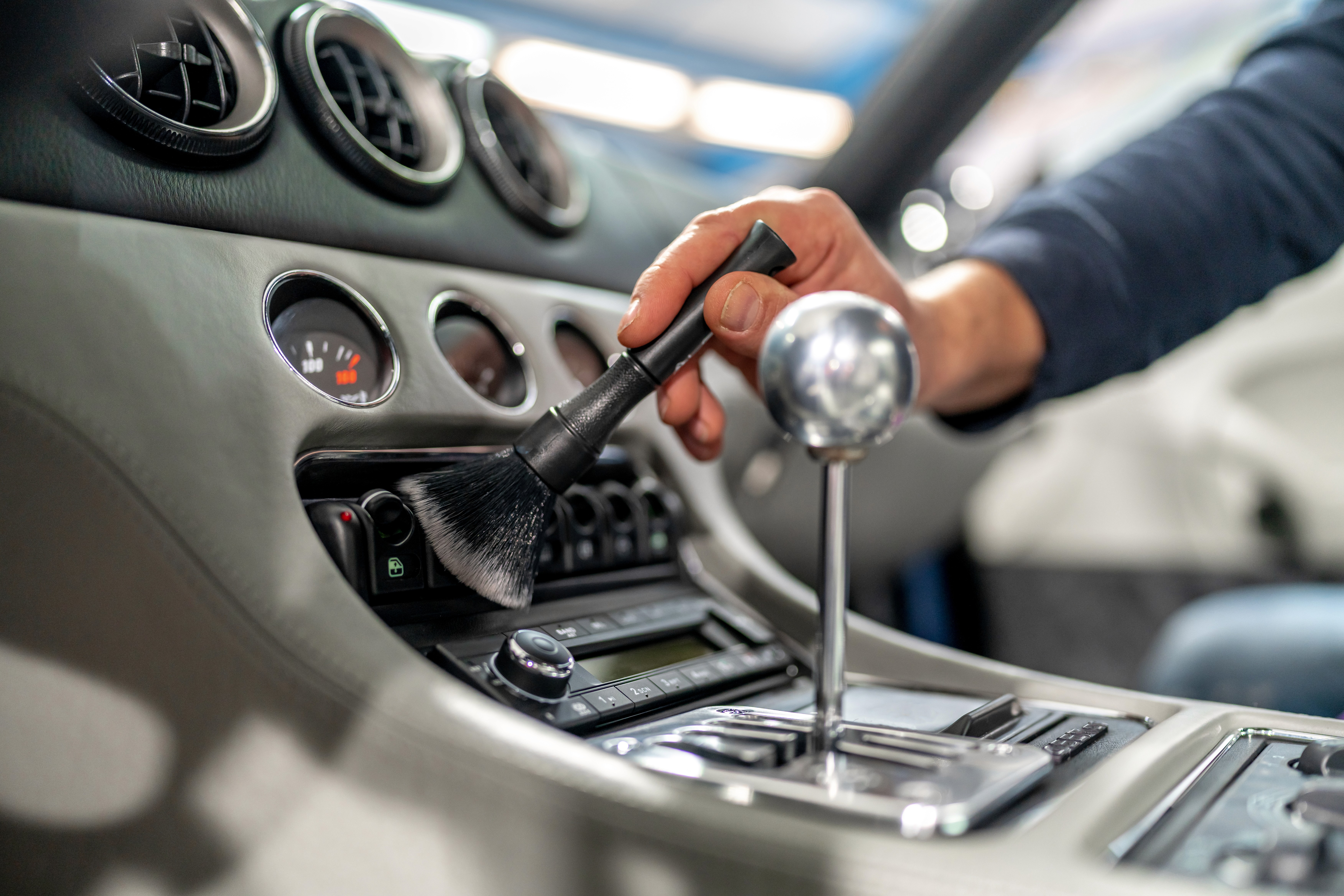 The man working on the car