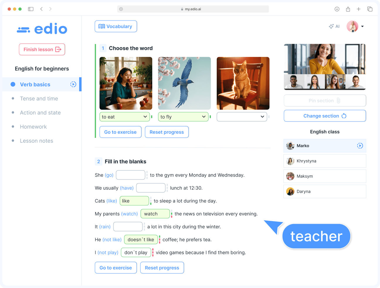 teacher virtual class