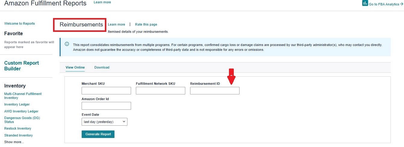 Amazon lost inbound claims process