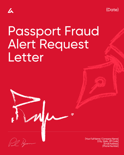 Passport Fraud Alert Request Letter