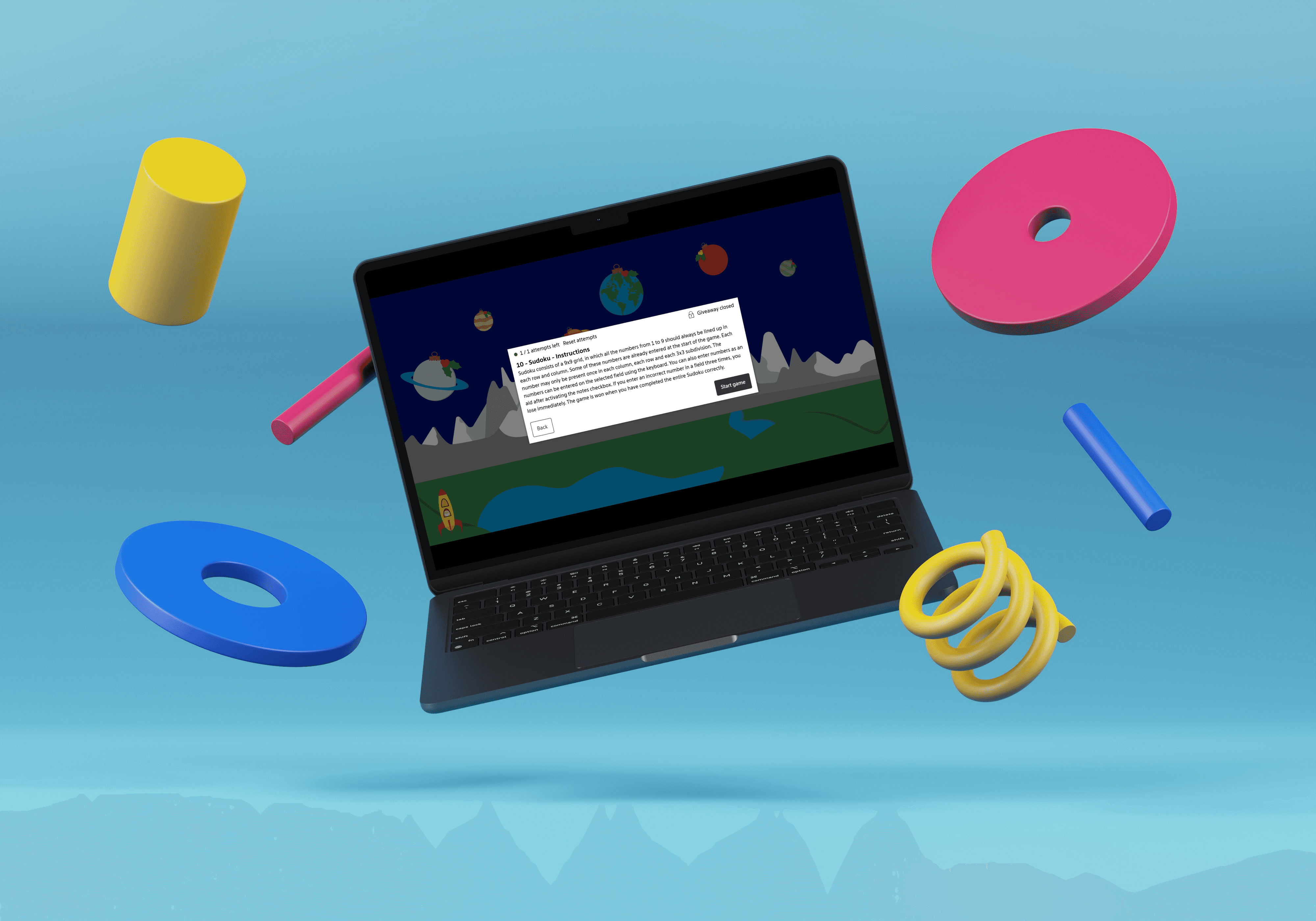 Advent calender on a laptop