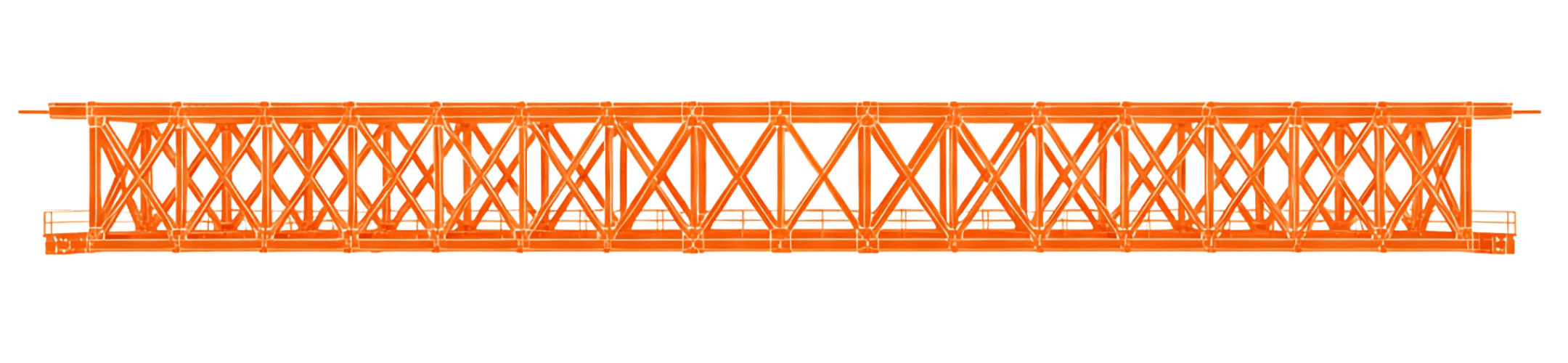 The orange bridge that has truss members exhibiting the strong structure that Volant applies to problem solving