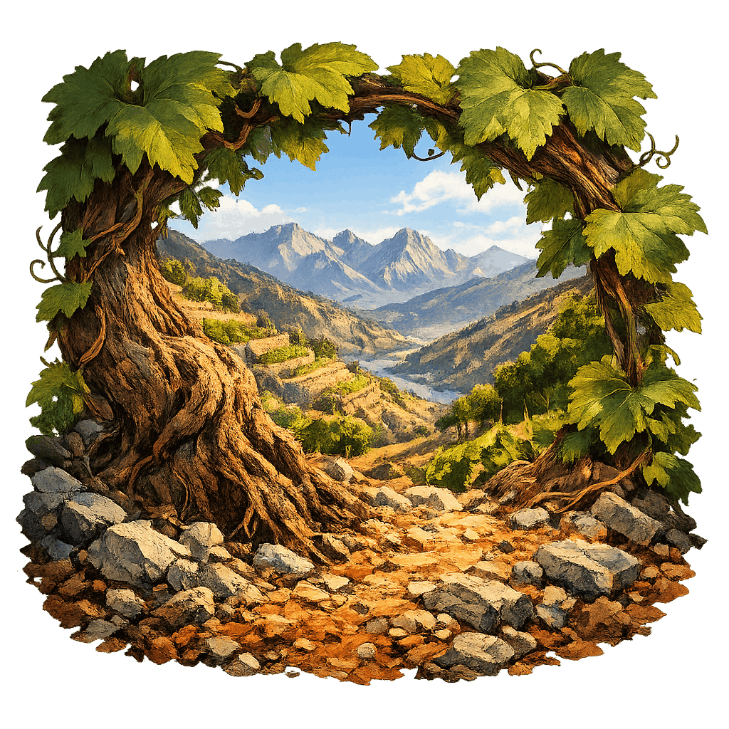 Detailed graphic of the Savuto wine region.