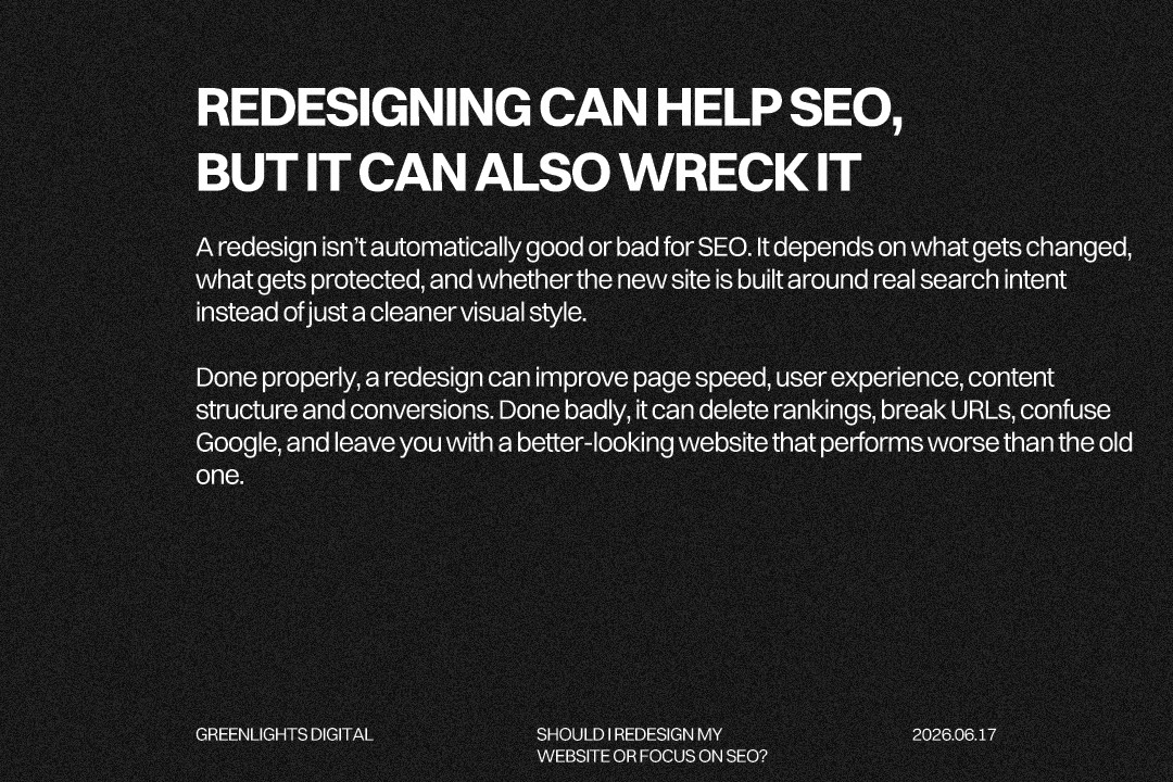 Redesign website impact on seo