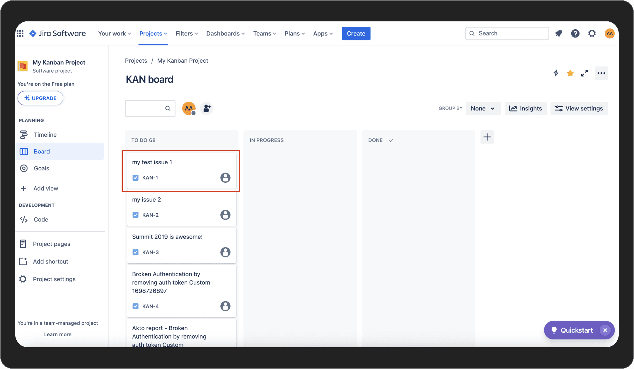 test Jira ticket