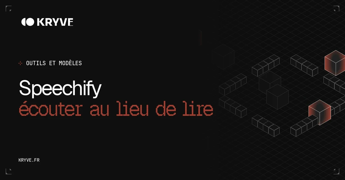 Speechify : couverture Kryve, catégorie Outils et modèles