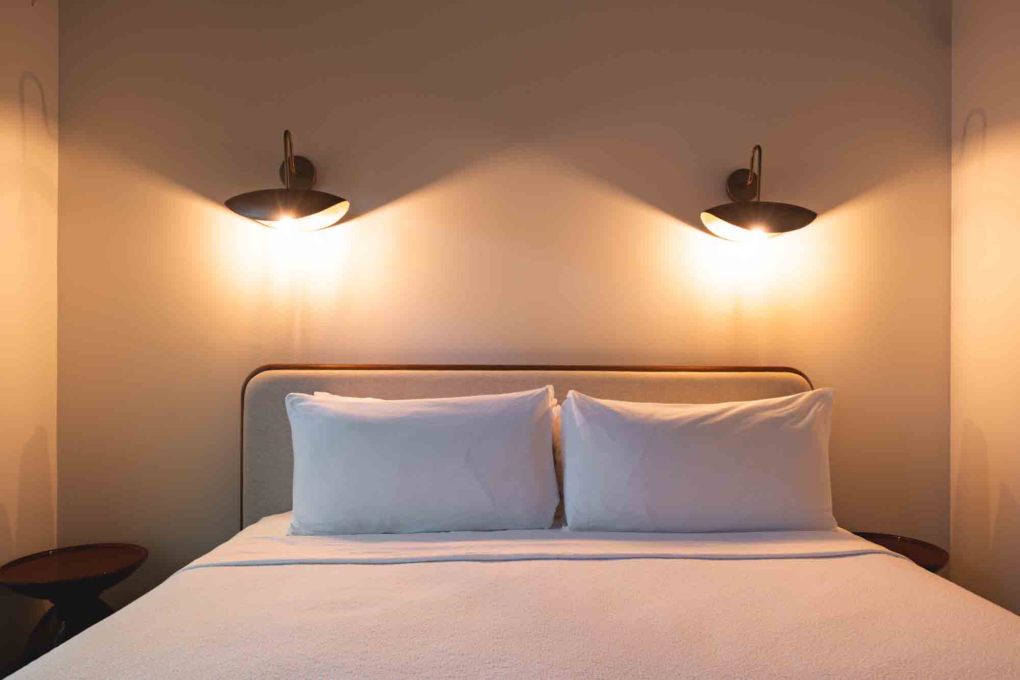 bedroom with minimalist decor, blending style and comfort in contemporary Key West lodging