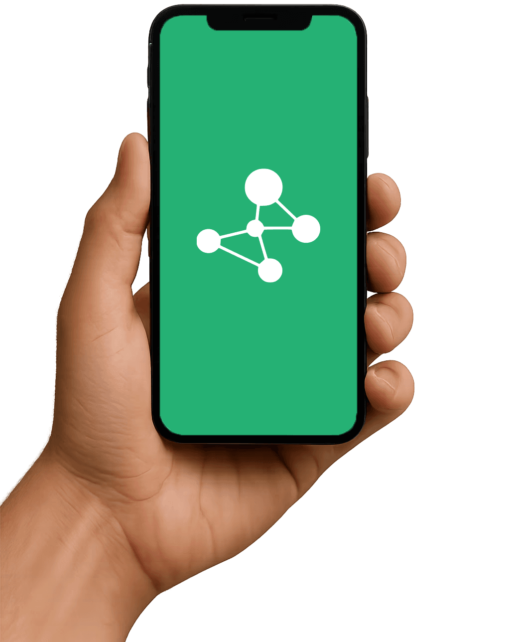 hand-holding-mobile-phone-with-mercium-logo