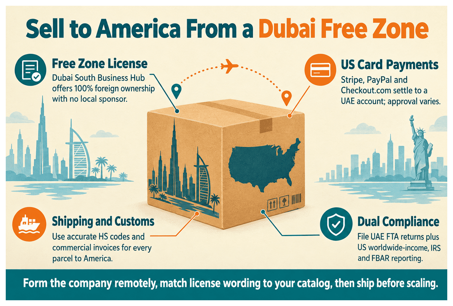 Infographic: Starting an E-Commerce Business in Dubai Targeting United States Customers