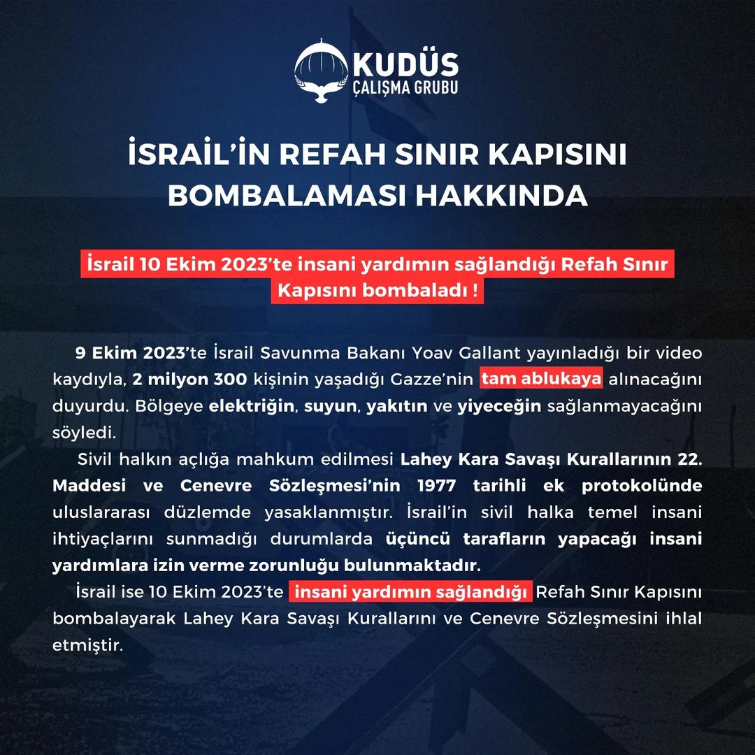 İsrail'in Refah Sınır Kapısını Bombalaması Hakkında