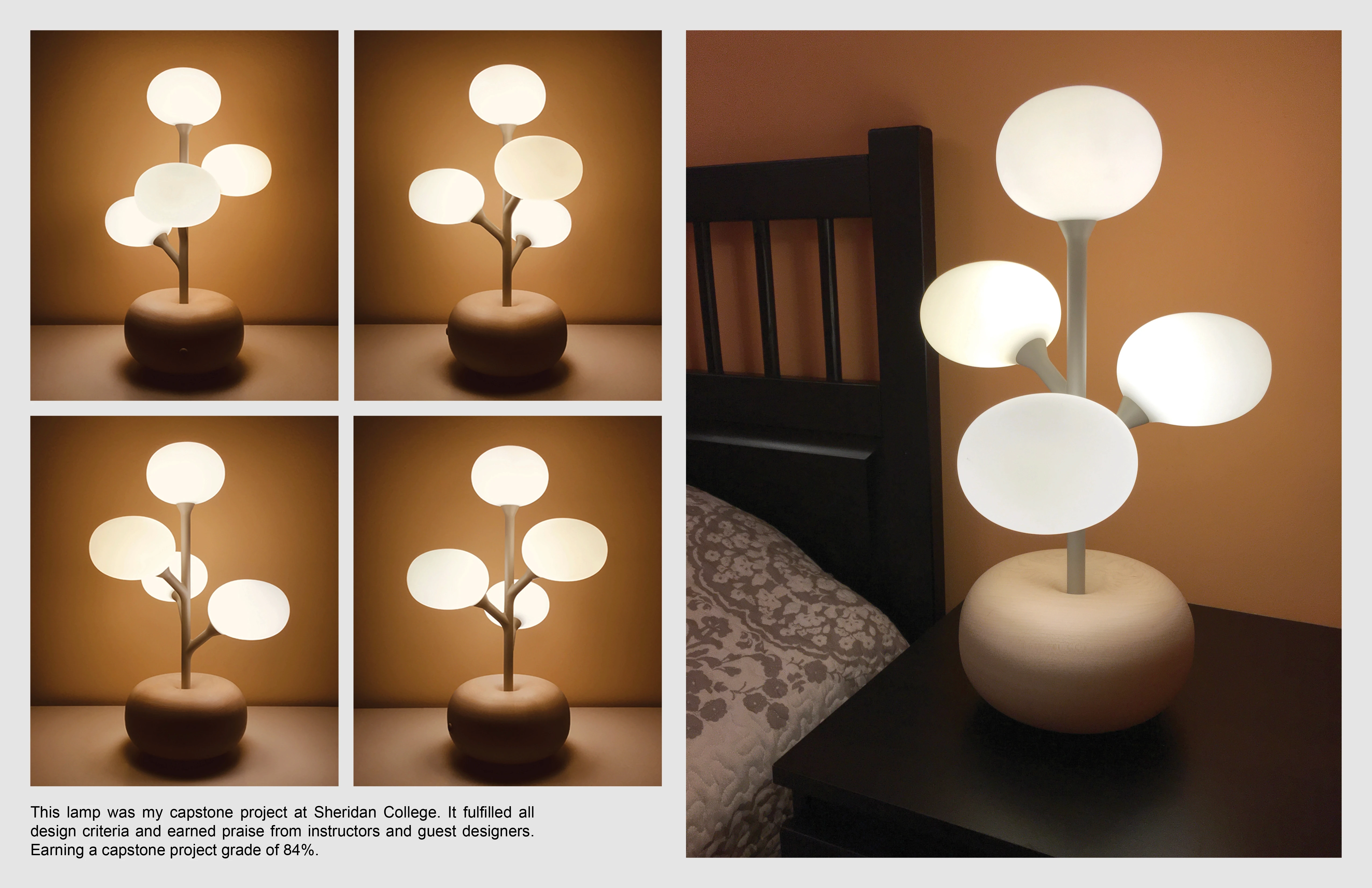 Photos of the completed lamp.