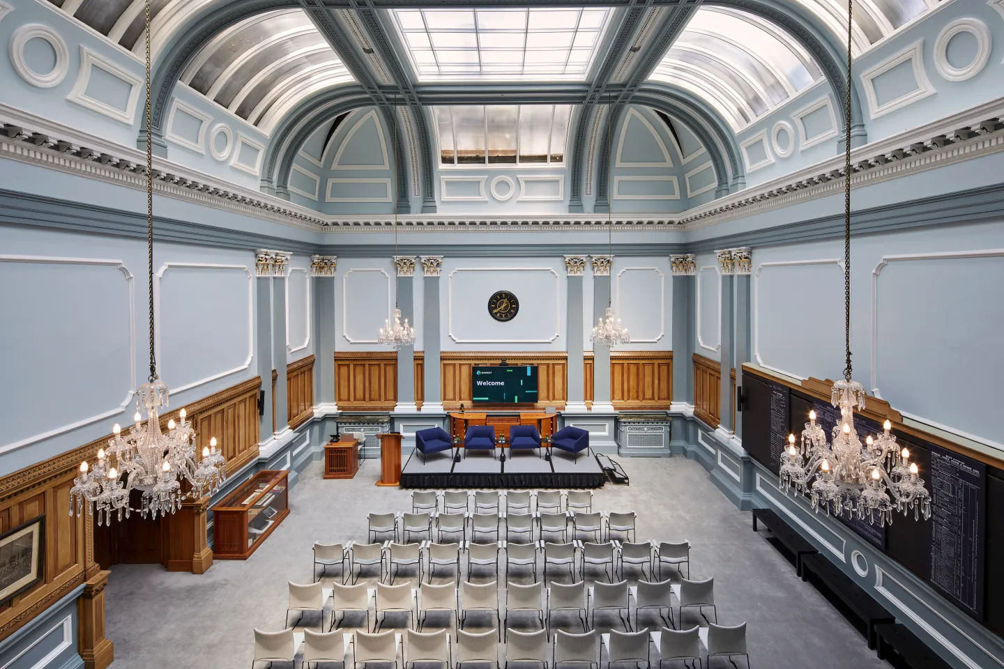 The historic trading floor of the Irish Stock Exchange, the prestigious venue for Investicon, an exclusive conference on stock, AI, and whiskey investing in Dublin, Ireland. Experience insightful talks in this iconic setting. #IrishStockExchange #InvesticonVenue #DublinEvents #InvestmentConference #HistoricVenue
