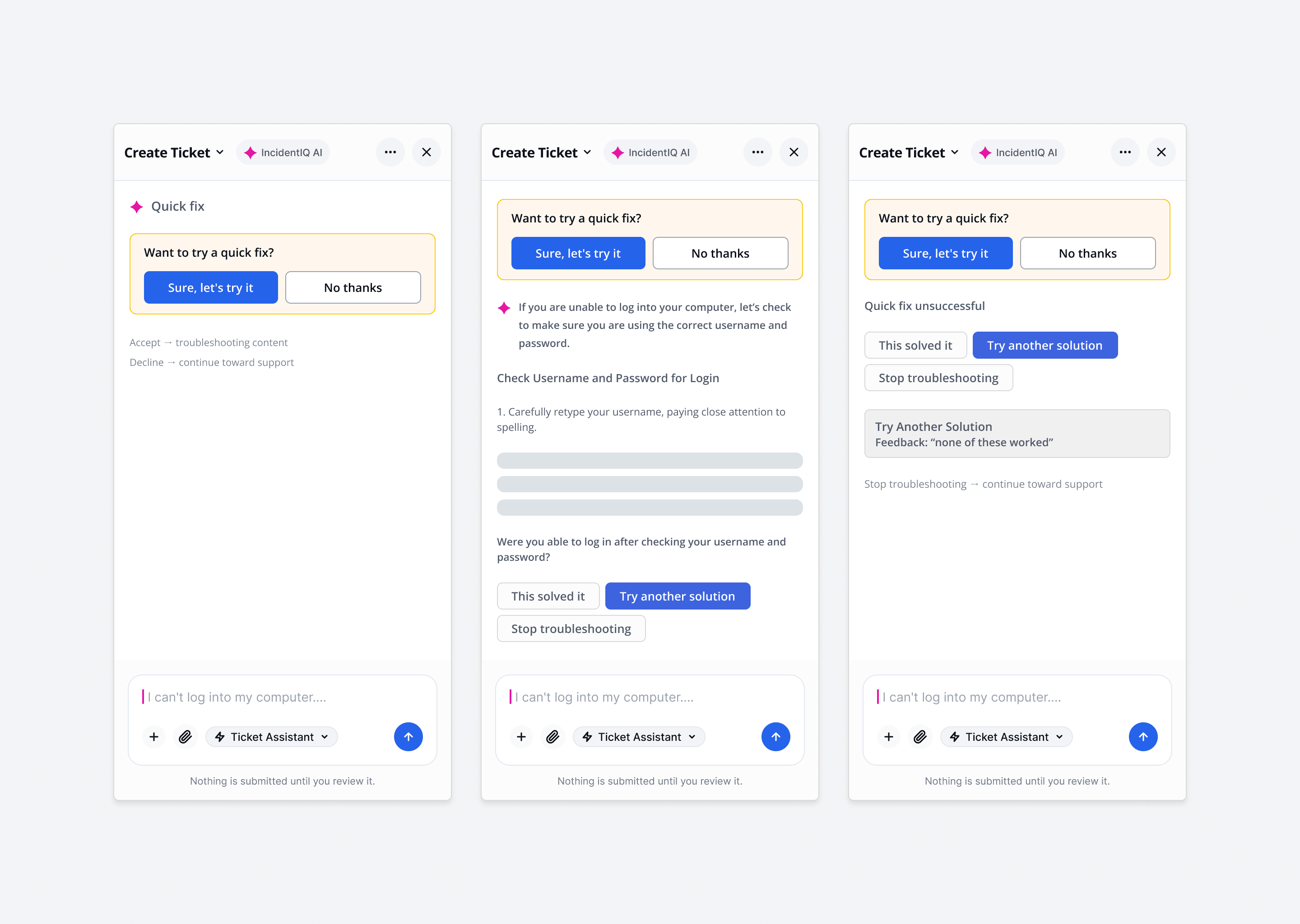 Ticket Grid anatomy annotated with filters, column headers, rows, bulk actions, and pagination.