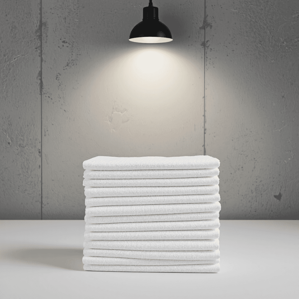 product photography of stack of disposable cleaning cloths