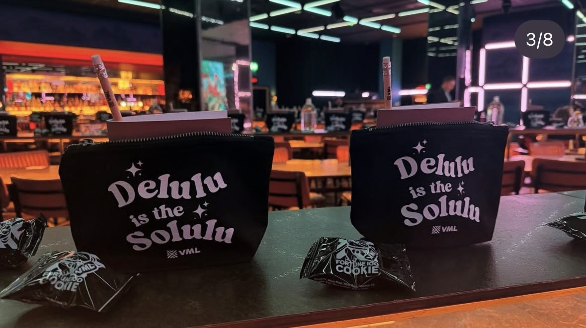 A picture of a bag that says 'delulu is the solulu'