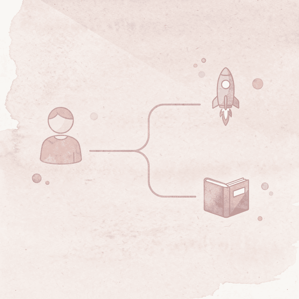 Icon showing one path splitting into multiple Arabic dialect options