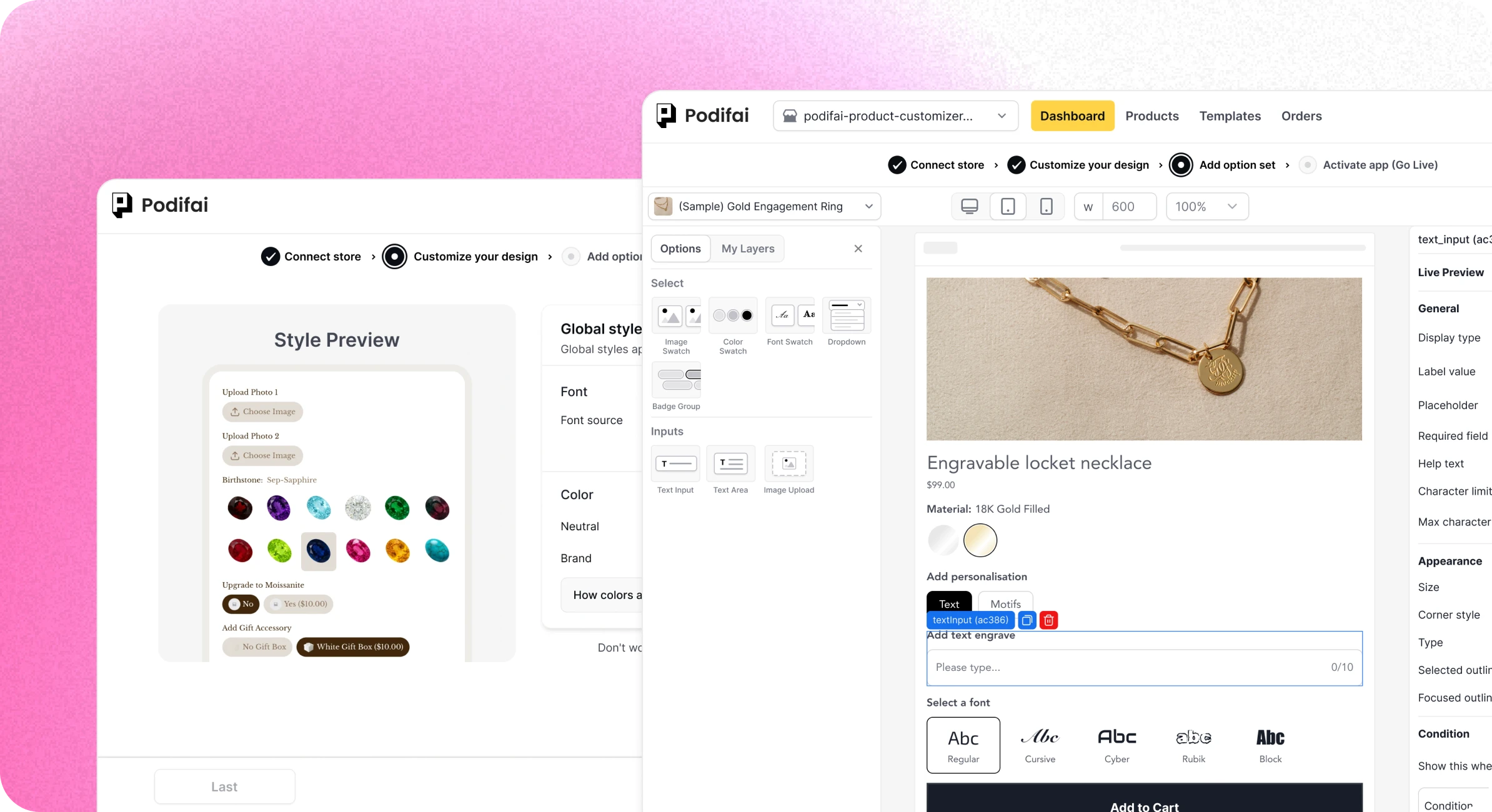 Podifai product example pages