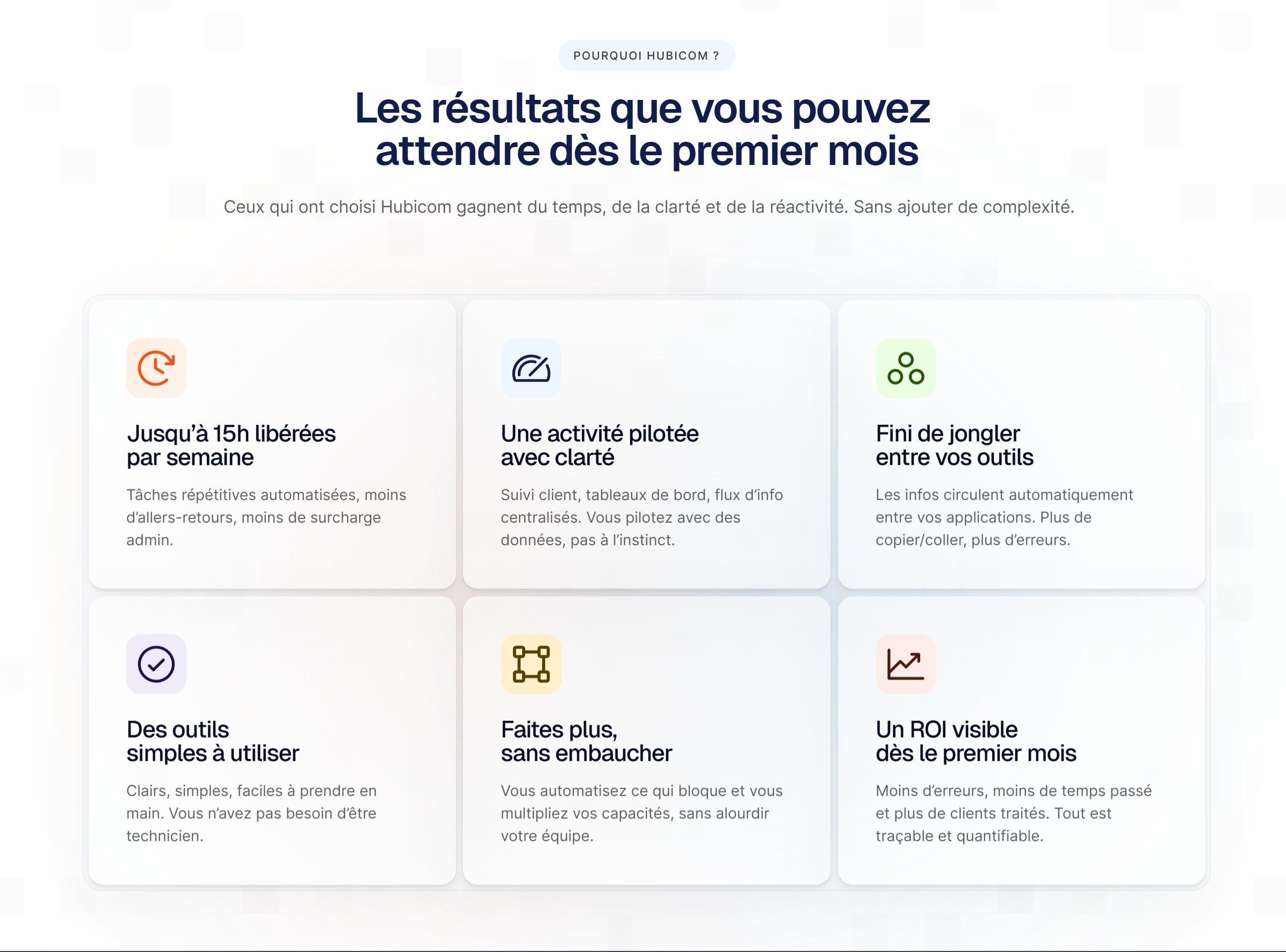 section bénéfices site hubicom