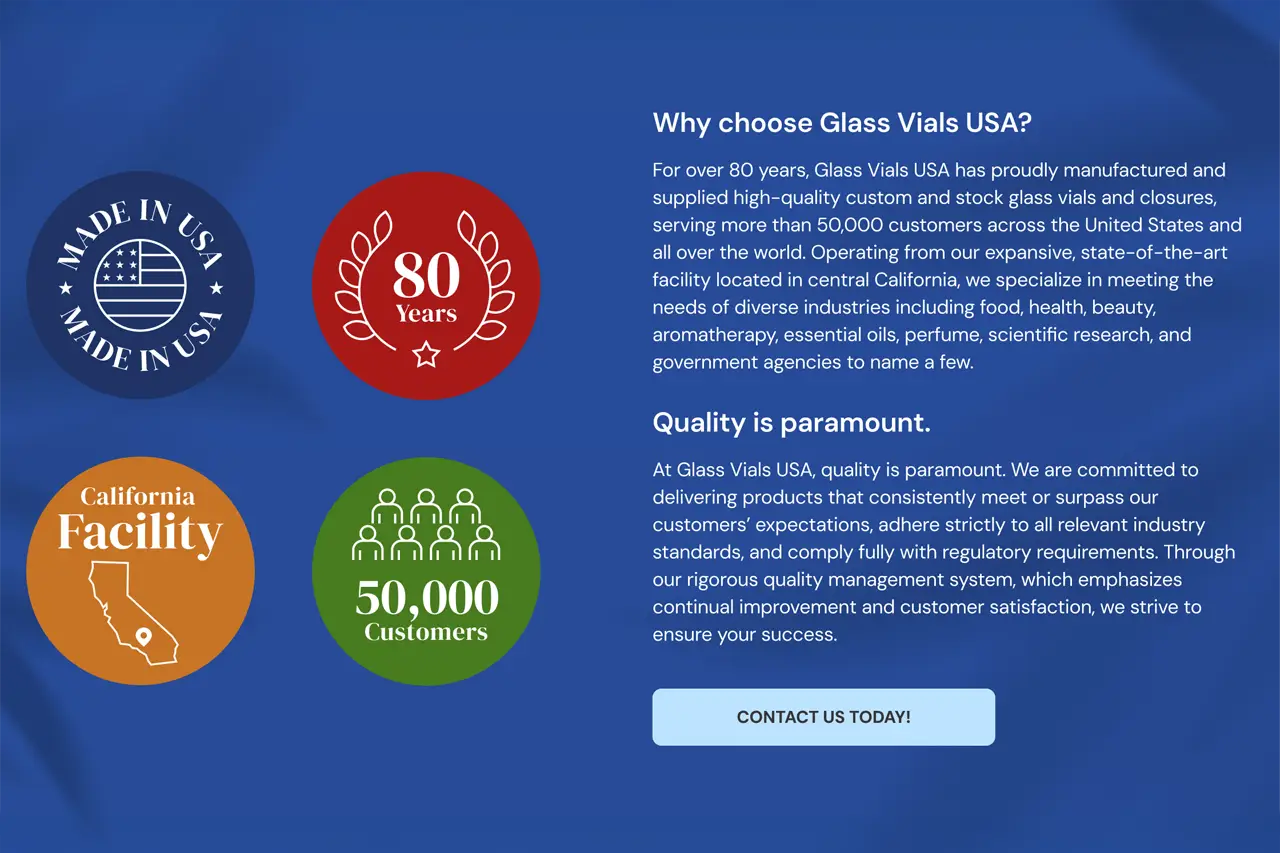 Glass Vials USA Branding