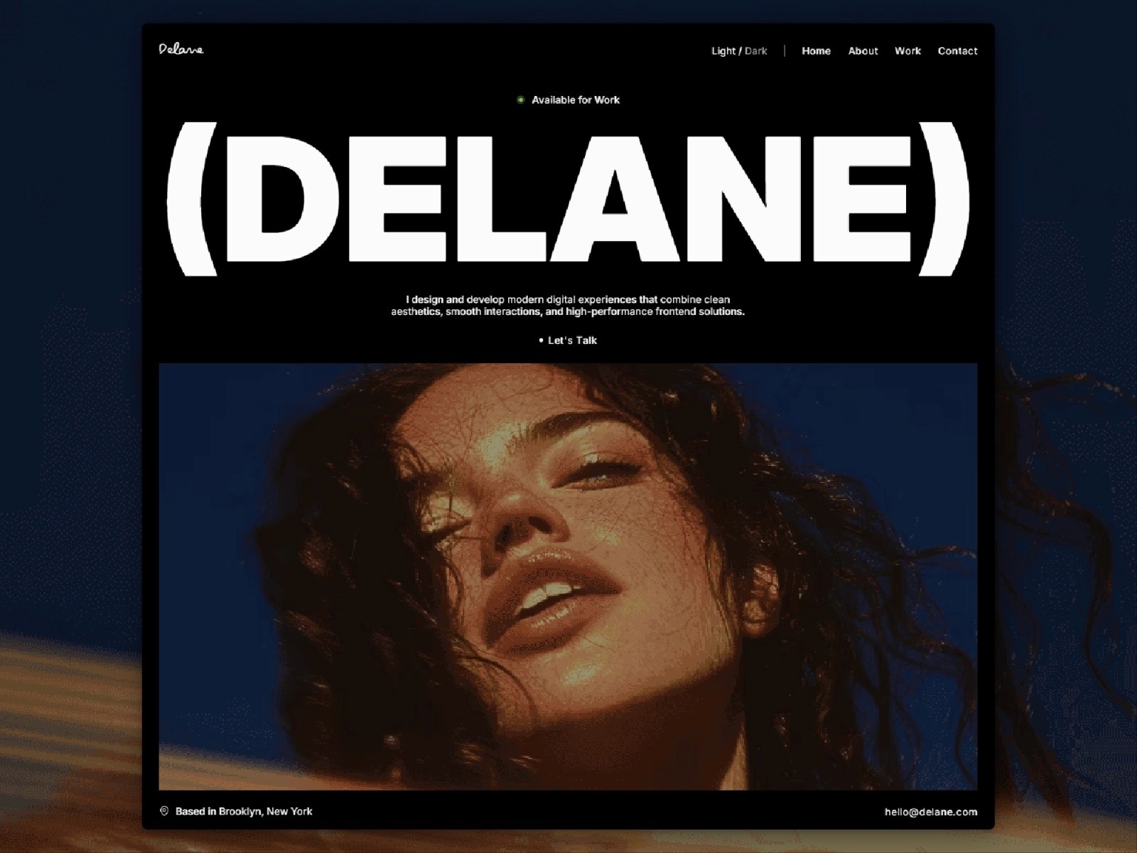 DELANE — 黑白极简现代作品集网站设计灵感