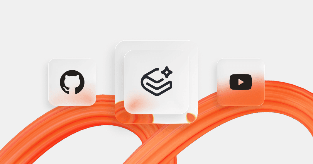 The GitBook Assistant icon alongside GitHub and YouTube