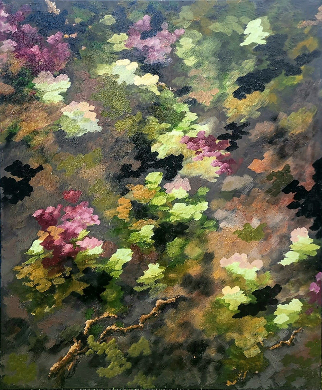 Painting of Belen portraying leaves