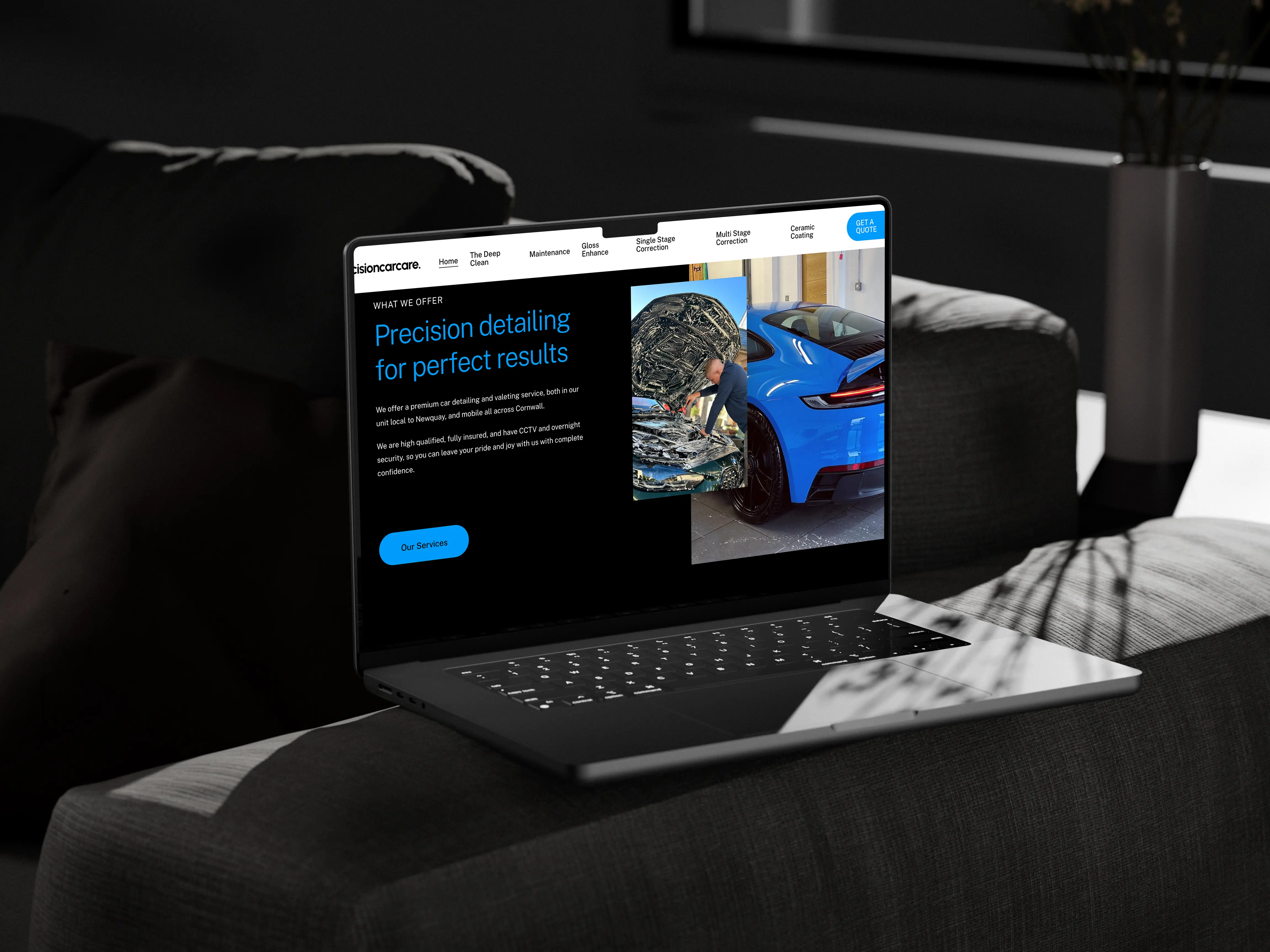 Precision Carcare website mockup