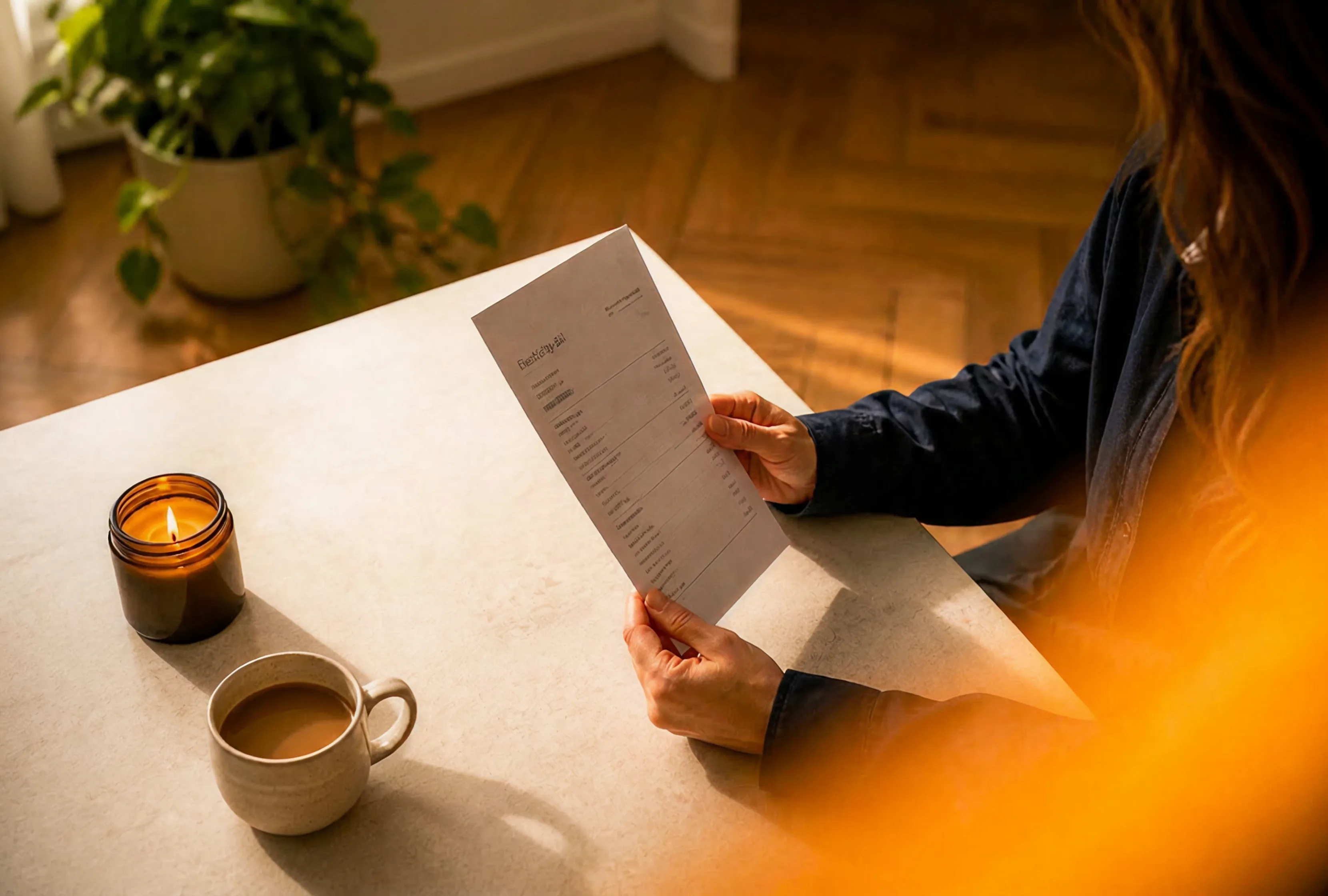 Homeowner reviewing solar financing and installation documents